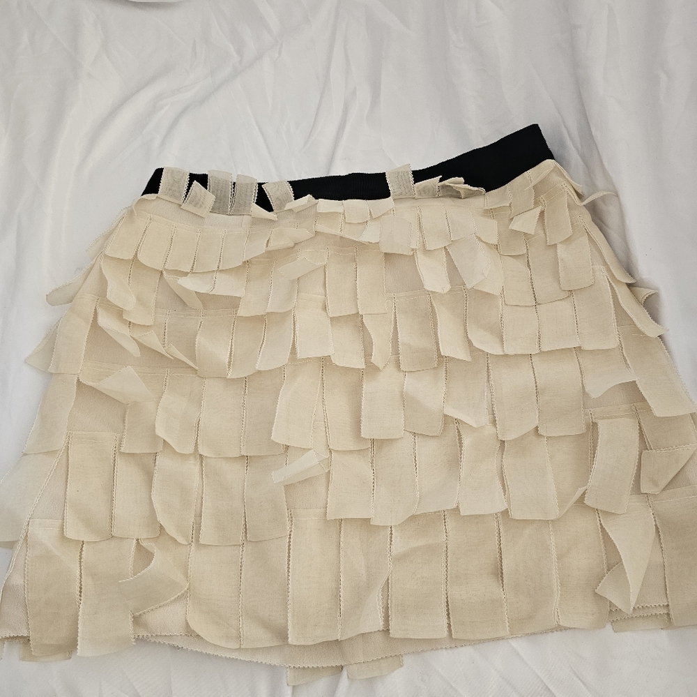 JCrew Elegant Cream Layered Skirt